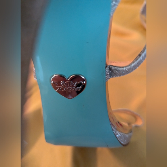 Betsy Johnson silver sparkle heels pumps stilleto size 9.5 - Picture 4 of 5